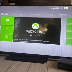 Xbox 360 with games and TV