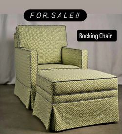 Upholstered Rocking Chair with Ottoman