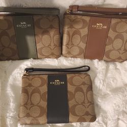 New COACH Zip Wristlets $40 Each