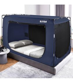 Bed Tent Bed Canopy Full Size Tents for Adult and Kids- Original Design Portable Dream Tent Indoor Sleeping Tents 80% Blackout with 3 Doors Breathable