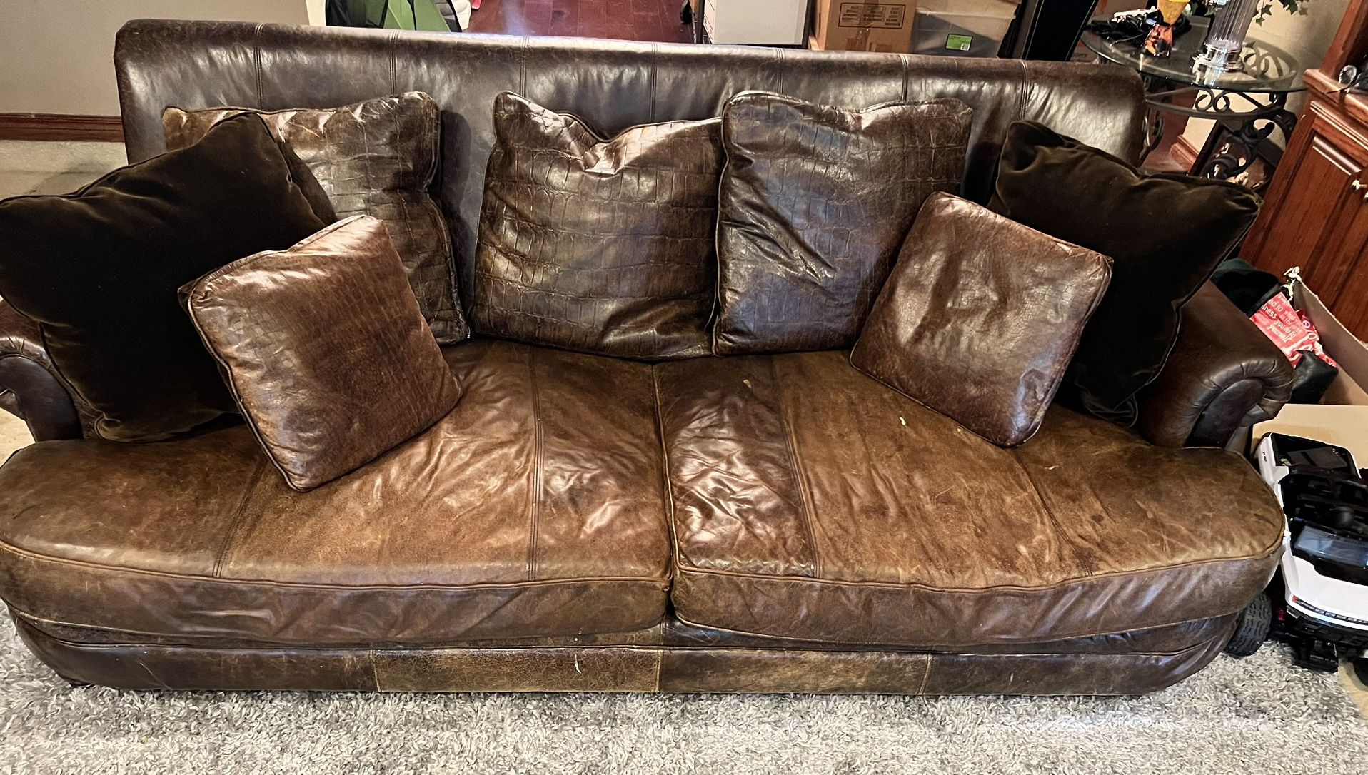 Leather Couch “Rustic” look