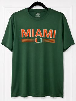 University of Miami Hurricanes Performance T-Shirt Green Adult M