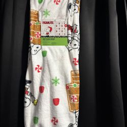 Peanuts Snoopy Holiday Christmas Velvet Plush Throw Blanket White 60" X 70" NWT