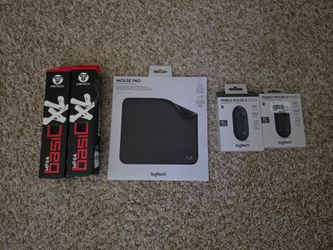 Logitech Pebble 2.0 mouse quantity 2, Logitech mouse pad, two gaming large mouse pads.