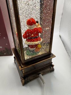 Christmas Santa Snow Globe Lantern Water Glittering Light with Music & Timer – USB/Battery Operated