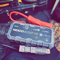 NOCO Boost HD GB70 2000A UltraSafe Car Battery Jump Starter, 12V Battery Booster Pack, Jump Box, Portable Charger and Jumper Cables for 8.0L Gasoline 