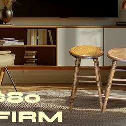 Solid Oak Swivel Stools (2)