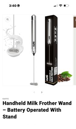 Kaffe Handheld Milk Frother Wand with Stand
