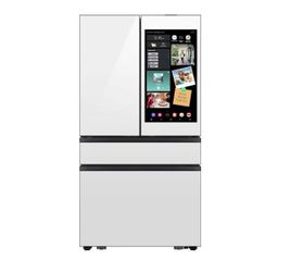 NEW Samsung - Bespoke 29 cu. ft. Standard Depth 4-Door French Door Refrigerator with AI Family Hub+ - White Glass Model: RF90F23AEWAA