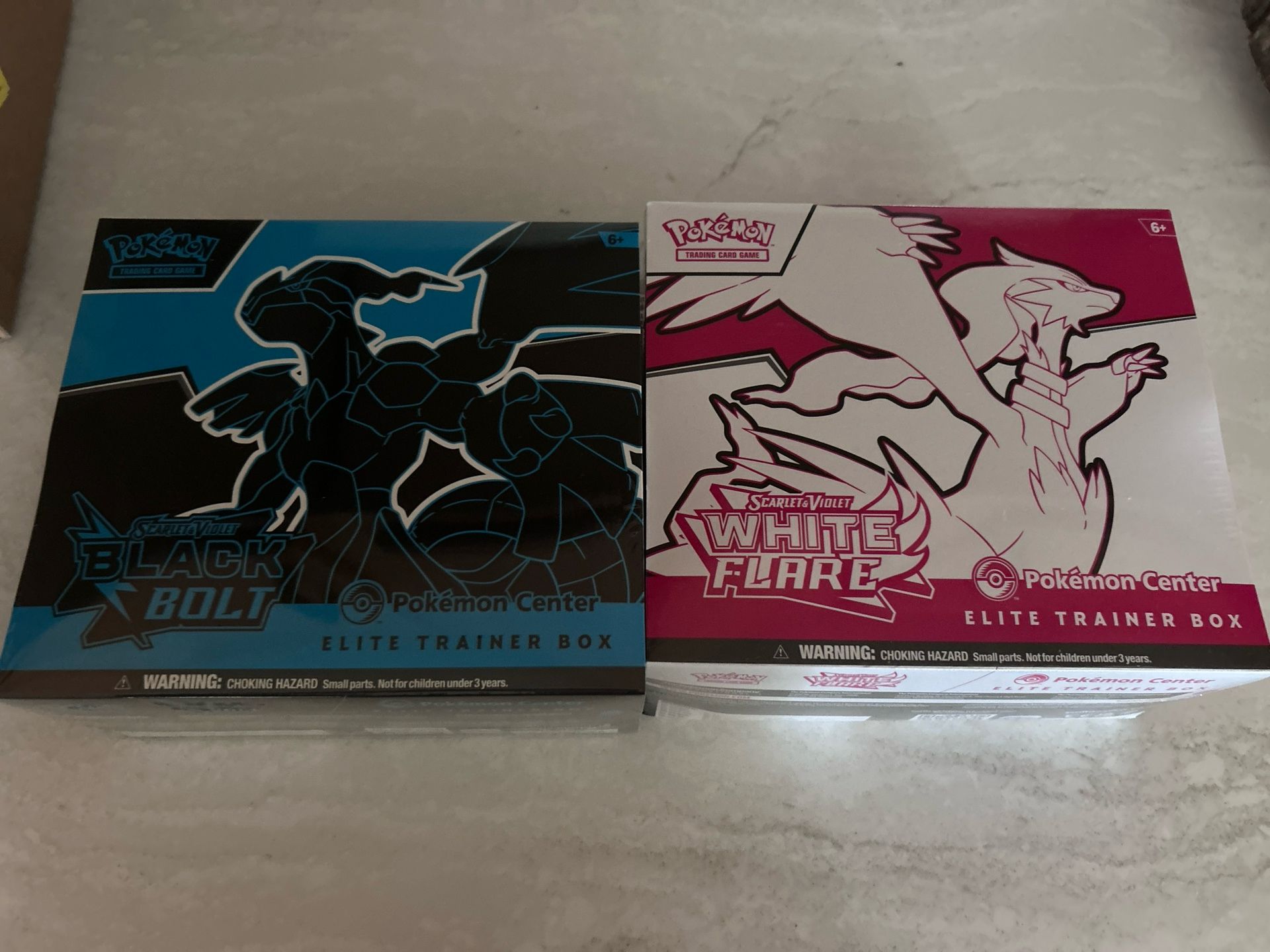 POKEMON CENTER Black Bolt and White Flare ETBs