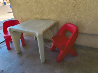 Kids Plastic Table and 2 Chairs Set