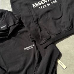 Black And White Essentials Fear Of God Hoodie