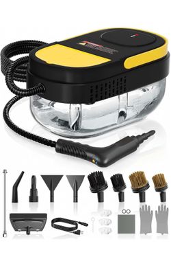 🔥Brand new 🔥 Steam Cleaner, 3 Level Adjustable Handle with 15 Accessories, Black 15s Heat Up, 1.69 Quarts Tank, Handle Steam Cleaner for Home, Steam