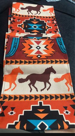 2 Native Aztec print table runners