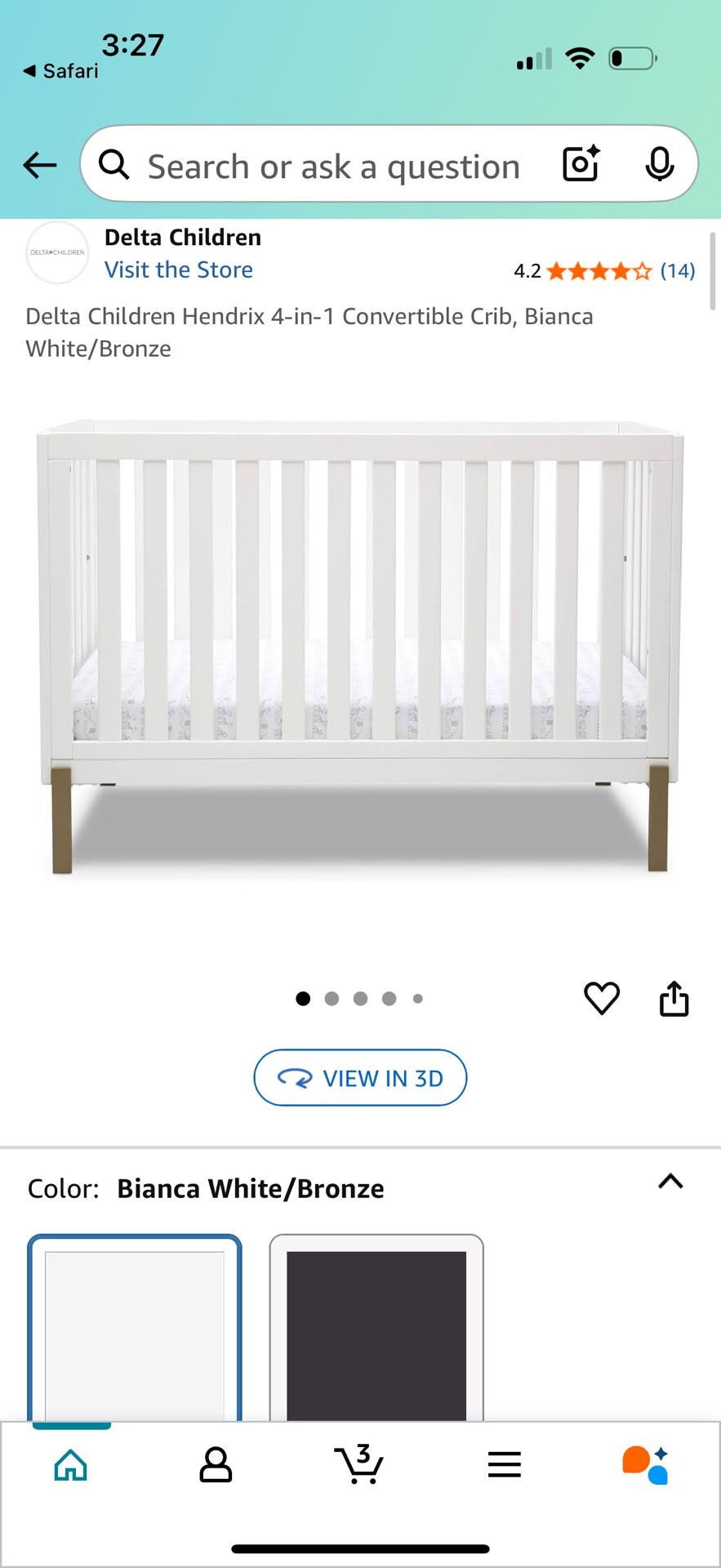 Delta Children 4 In 1 Convertible Crib / Toddler Bed / Daybed / Sofa - New In Box