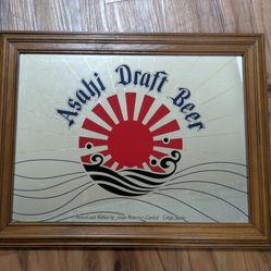 Vintage Asahi Beer Bar Wall Mirror