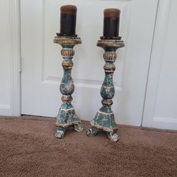 Candle Sticks In Vintage Look Set
