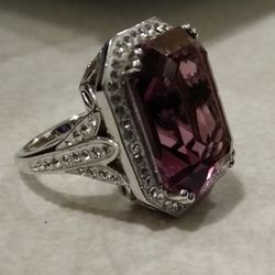 Stunning 🆕 Sterling Silver Swarovski Crystal Ring 💍 SIZE 5.25!