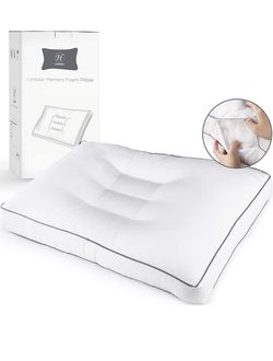 Cervical Pillow for Sleeping,Contour Orthopedic Pillow Bed Pillows for Neck Pain Relief,Adjustable Neck Pillow Support for Side,Back and Stomach Slee