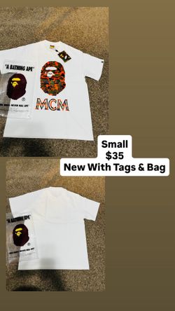 Small White Mcm Bape Shirt