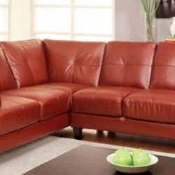 Brand New Red Leather Sectional Sofa 