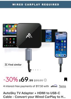 Car Play Adapter with HDMI to USB cord