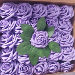Light Purple Roses, 50 Count. Quinceanera Decor, Baby Shower Decor 