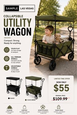 Collapsible Utility Wagon with Canopy
