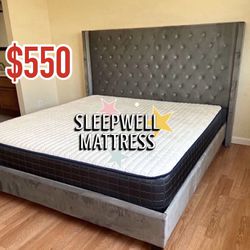 King Size Bed Frame With Mattress 