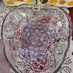 Beautiful GRAPES CRYSTAL DISH NEW 