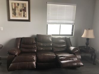new reclaner sofa and 2 coffee tables