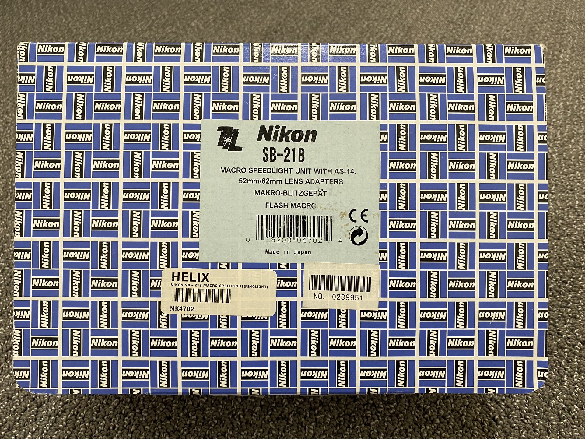 Nikon SB-21-B w/ AS-14 controller, 52mm/62mm lens adapters