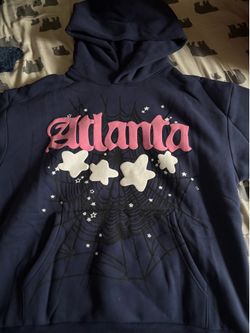 Atlanta dark navy blue sp5der hoodie size Large