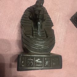 Rare ANCIENT EGYPTIAN Statue King Tutankhamun head of hard Black Basalt stone