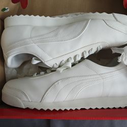 All White Puma Sneakers