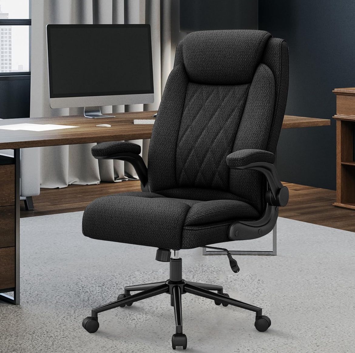 Ralex-chair Big and Tall Fabric Office Chair - 500 lb Heavy Duty Office Chair