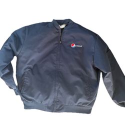 Vintage Pepsi Cola Aramark Jacket Men’s 2XL Blue Windbreaker Quilted Lining Coat