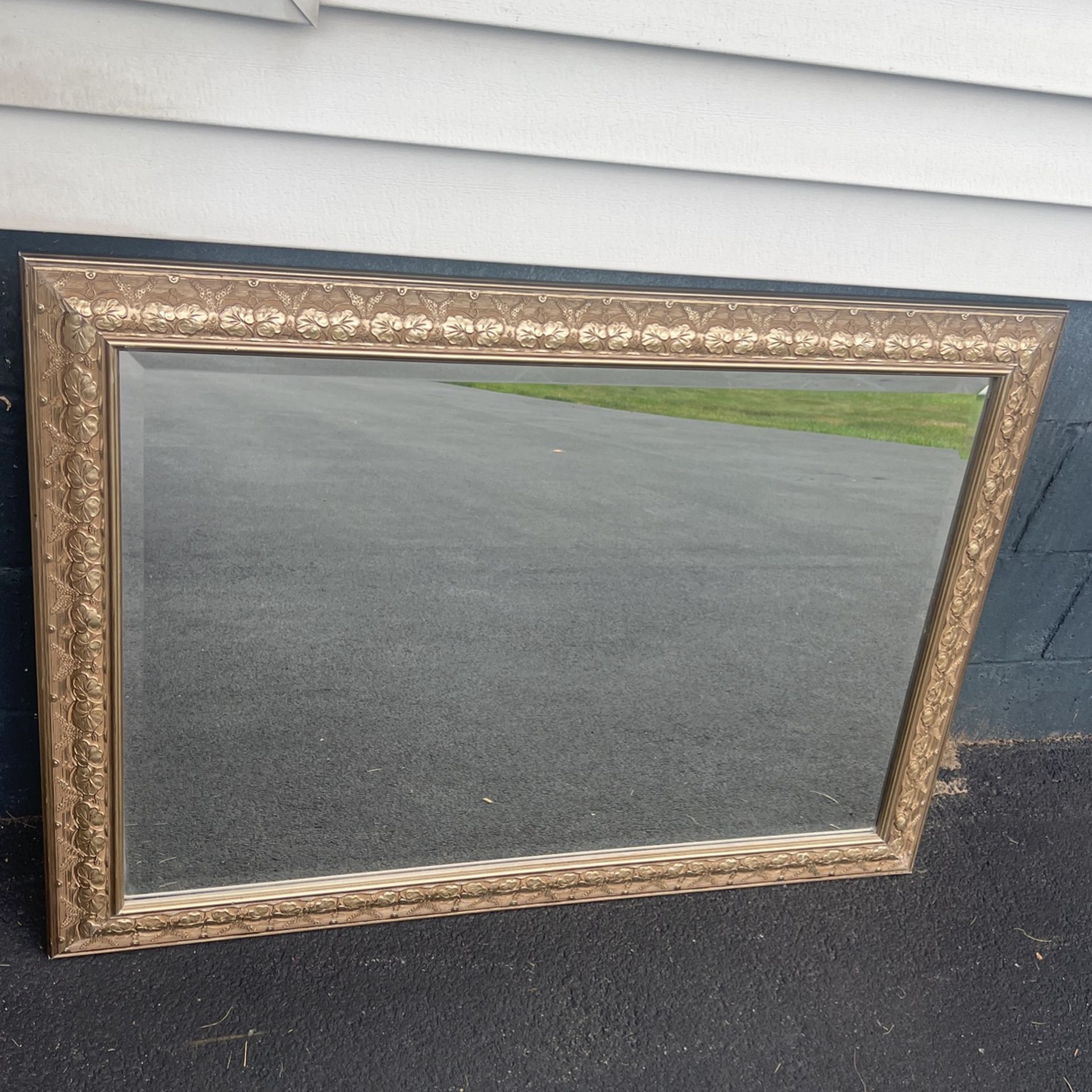 Wall Beveled Mirror with Fine Detailed Frame