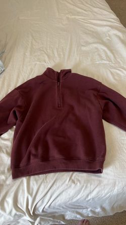 Skims Burgundy Quarter-Zip Pullover Sweatshirt