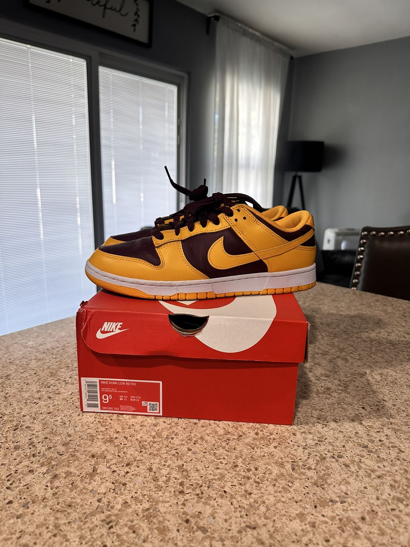 Nike Dunk Low Retro University Gold ASU Size 9 Men’s -10.5 Women New In Box Nike Dunk Low ASU size 9.5 main image 2