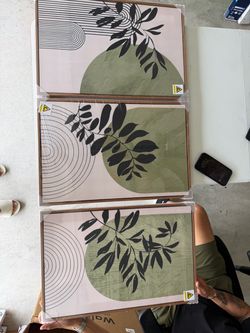 Set of 3 Botanical Framed Wall Art Prints