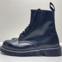Dr Martens Men's Black Leather Lace-Up Boots Size 7