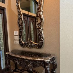 Vintage Italian Console Table and Mirror 