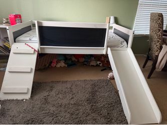 Twin Bed Frame with Slide and Steps