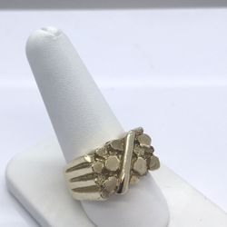 Gold Ring Nugget Style 10K New 