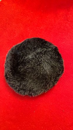 Vintage Styled by Coralie Brown Black Fur Hat Elastic Headband