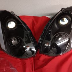 LED Black Headlights For Infiniti G35 Coupe 2003/2007 Projector LH AND RH Side