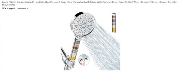 Cobbe Filtered Shower Head with Handheld, High Pressure 6 Spray Mode Showerhead with Filters