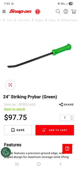 Snap on pry bar