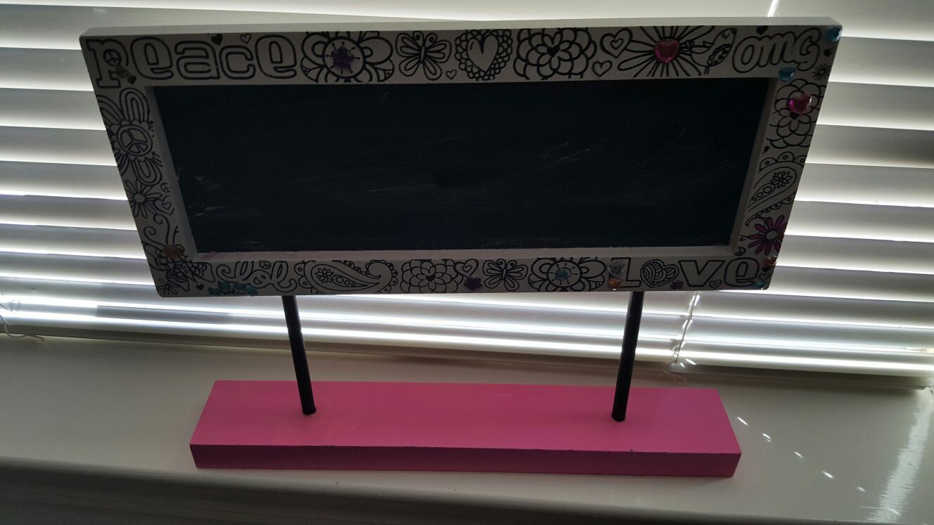 Decorative chalkboard for girls room